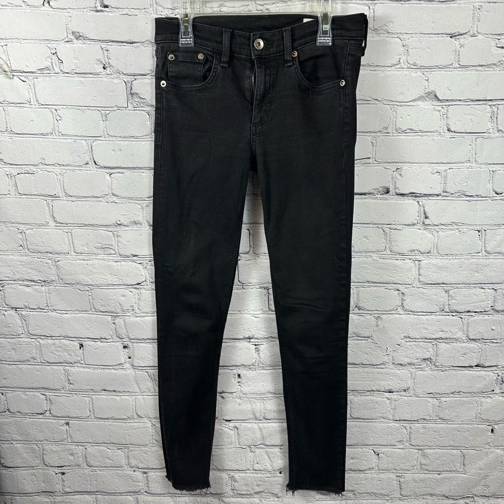 Rag & Bone Rag Bone Women’s Denim Jeans Ankle Skinny Raw Unfinished Hem Black 26